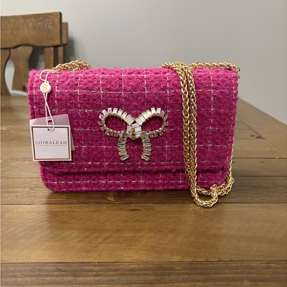 Shiraleah Rosa Shoulder Bag in Magenta Tweed